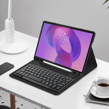 Калъф с блутут клавиатура за Lenovo Idea Tab Pro / Pro MT 12.7" от Tech-Protect SC Pen - Black