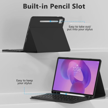 Калъф с блутут клавиатура за Lenovo Idea Tab Pro / Pro MT 12.7" от Tech-Protect SC Pen - Black