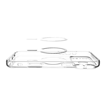 Удароустойчив кейс с MagSafe пръстен за iPhone 17 Pro Max от Spigen Ultra Hybrid Mag - Clear / Gold