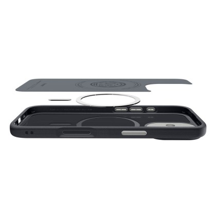 Удароустойчив кейс с MagSafe за iPhone 17 от Spigen Nano Pop - Black Sesame