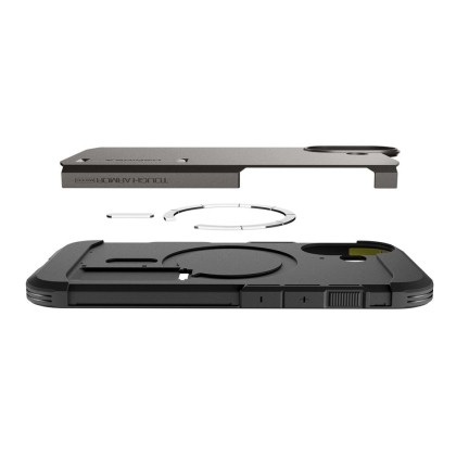  Удароустойчив кейс с MagSafe за iPhone 17 от Spigen Tough Armor T Mag - Gunmetal