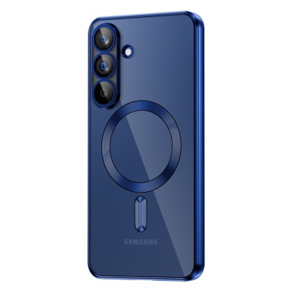 Твърд кейс с MagSafe и протектор за камерата на Samsung Galaxy S25 FE от Tech-Protect MagFlex - Navy Blue