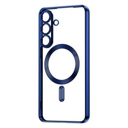 Твърд кейс с MagSafe и протектор за камерата на Samsung Galaxy S25 FE от Tech-Protect MagFlex - Navy Blue