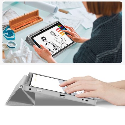 Силиконов калъф за Samsung Galaxy Tab S9 (11.0") / S9 FE / S10 FE / S10 Lite 10.9" от Tech-Protect SC PEN - Grey
