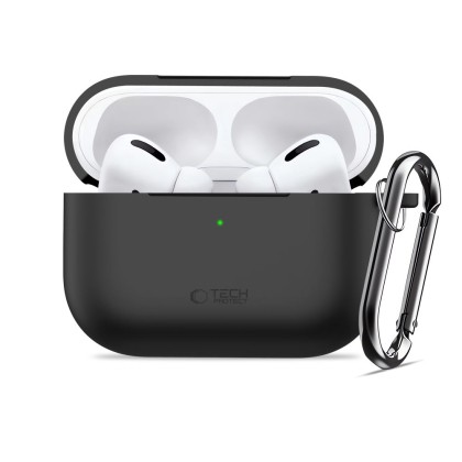 Силиконов калъф за слушалки Apple AirPods Pro 3 от Tech-Protect Silicone Hook - Black