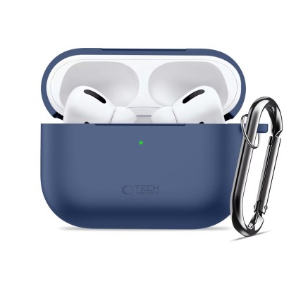 Силиконов калъф за слушалки Apple AirPods Pro 3 от Tech-Protect Silicone Hook - Navy Blue