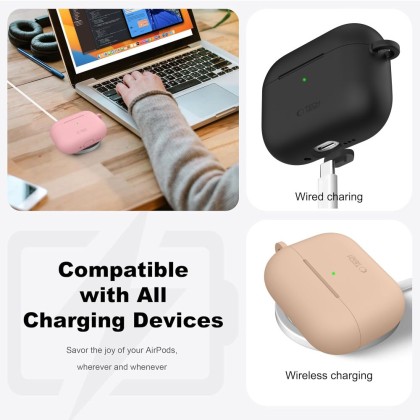 Силиконов калъф за слушалки Apple AirPods Pro 3 от Tech-Protect Silicone Hook - Navy Blue