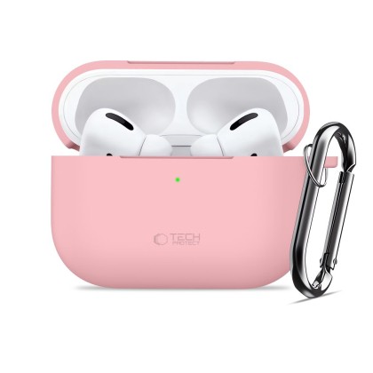Силиконов калъф за слушалки Apple AirPods Pro 3 от Tech-Protect Silicone Hook - Dusty Pink