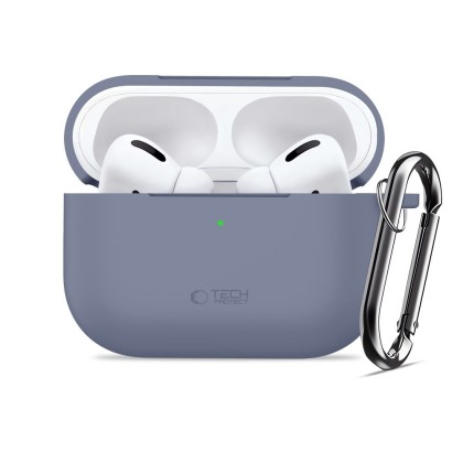Силиконов калъф за слушалки Apple AirPods Pro 3 от Tech-Protect Silicone Hook - Baby Blue