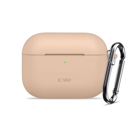 Силиконов калъф за слушалки Apple AirPods Pro 3 от Tech-Protect Silicone Hook - Caffe Latte