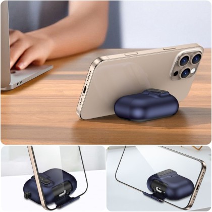 Твърд калъф с карабинер за слушалки Apple AirPods Pro 3 от Tech-Protect Slim Hook - Navy Blue