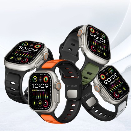 TECH-PROTECT ICONBAND LINE APPLE WATCH 8 / 9 / 10 / 11 / SE / ULTRA (44 / 45 / 46 / 49 MM) BLACK/BLACK