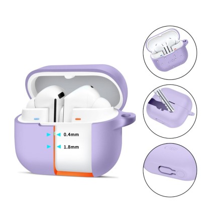 Силиконов калъф за слушалки Samsung Galaxy Buds 3 / 3 FE / 3 Pro от Tech-Protect Silicone Hook - Lavender