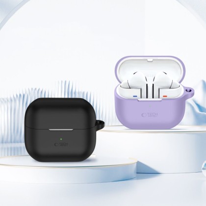 Силиконов калъф за слушалки Samsung Galaxy Buds 3 / 3 FE / 3 Pro от Tech-Protect Silicone Hook - Lavender