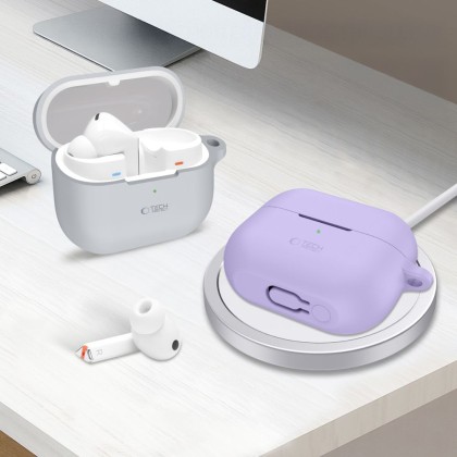 Силиконов калъф за слушалки Samsung Galaxy Buds 3 / 3 FE / 3 Pro от Tech-Protect Silicone Hook - Lavender