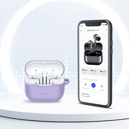 Силиконов калъф за слушалки Samsung Galaxy Buds 3 / 3 FE / 3 Pro от Tech-Protect Silicone Hook - Lavender