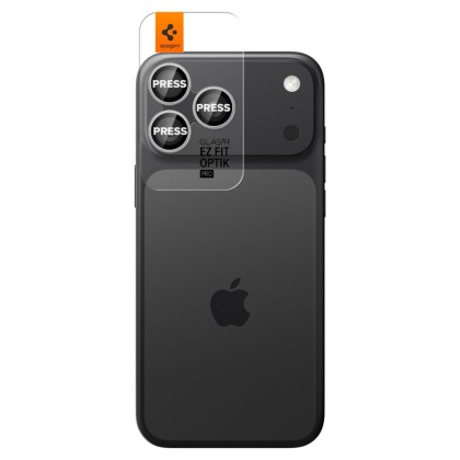 2 броя стъклени протектор за камера на iPhone 16 Pro / Max / 17 Pro / Max от Spigen Optik Pro Glas.TR.Ez Fit - Silver
