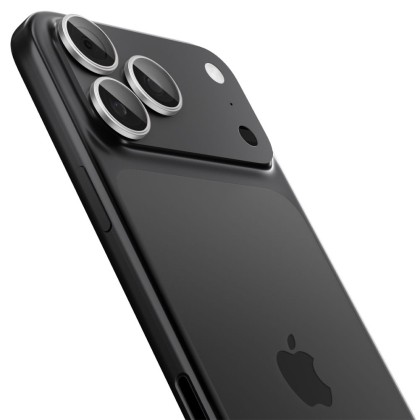 2 броя стъклени протектор за камера на iPhone 16 Pro / Max / 17 Pro / Max от Spigen Optik Pro Glas.TR.Ez Fit - Silver