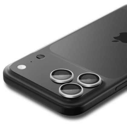 2 броя стъклени протектор за камера на iPhone 16 Pro / Max / 17 Pro / Max от Spigen Optik Pro Glas.TR.Ez Fit - Silver