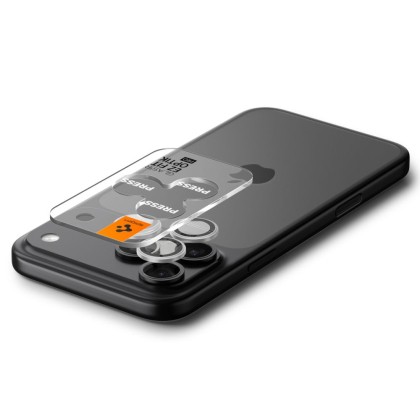 2 броя стъклени протектор за камера на iPhone 16 Pro / Max / 17 Pro / Max от Spigen Optik Pro Glas.TR.Ez Fit - Silver