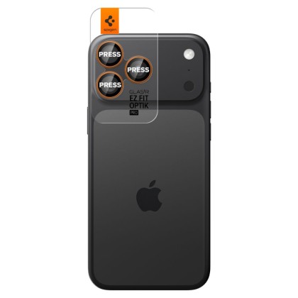 2 броя стъклени протектор за камера на iPhone 16 Pro / Max / 17 Pro / Max от Spigen Optik Pro Glas.TR.Ez Fit - Orange
