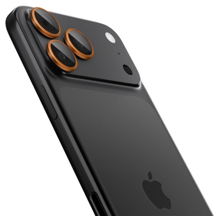 2 броя стъклени протектор за камера на iPhone 16 Pro / Max / 17 Pro / Max от Spigen Optik Pro Glas.TR.Ez Fit - Orange