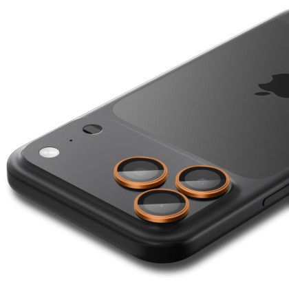 2 броя стъклени протектор за камера на iPhone 16 Pro / Max / 17 Pro / Max от Spigen Optik Pro Glas.TR.Ez Fit - Orange