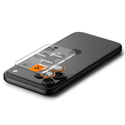 2 броя стъклени протектор за камера на iPhone 16 Pro / Max / 17 Pro / Max от Spigen Optik Pro Glas.TR.Ez Fit - Orange