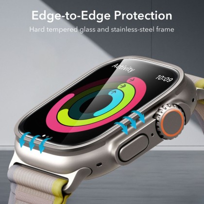 SZKŁO HARTOWANE ESR ARMORITE TEMPERED GLASS 2-PACK APPLE WATCH ULTRA 1 / 2 / 3 (49 MM) TITANIUM