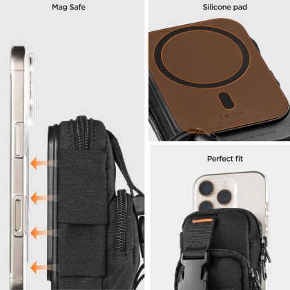 SPIGEN SNAP ZIP MAGSAFE POUCH BLACK