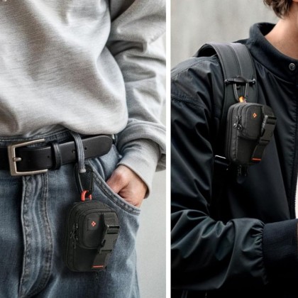 SPIGEN SNAP ZIP MAGSAFE POUCH BLACK
