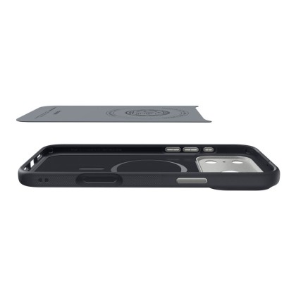 Удароустойчив кейс с MagSafe за iPhone 17 Pro Max от Spigen Nano Pop - Black Sesame
