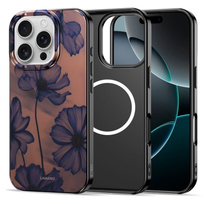 Твърд калъф с MagSafe пръстен за iPhone 16 Pro от Tech-Protect Lamano - Velvet Night