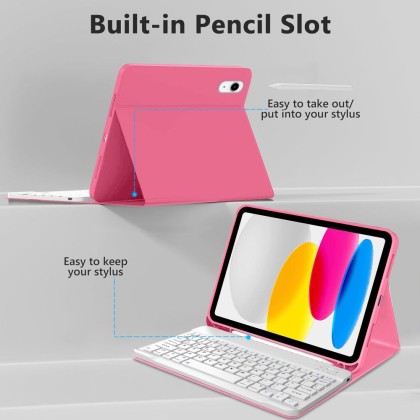 Калъф с блутут клавиатура за iPad 10.9” 10 / 2022 / 11” 11 / 2025 от Tech-Protect SC Pen - Magenta