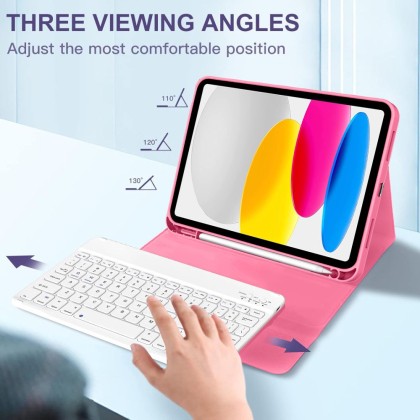 Калъф с блутут клавиатура за iPad 10.9” 10 / 2022 / 11” 11 / 2025 от Tech-Protect SC Pen - Magenta