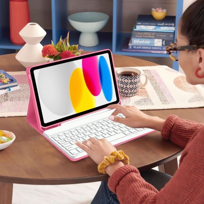 Калъф с блутут клавиатура за iPad 10.9” 10 / 2022 / 11” 11 / 2025 от Tech-Protect SC Pen - Magenta