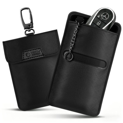 KLATKA FARADAYA TECH-PROTECT KLR400 POUCH KEYLESS RFID SIGNAL BLOCKER CASE BLACK/BLACK
