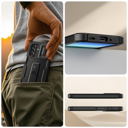 360 градусов калъф за Samsung Galaxy A17 4G / 5G от Tech-Protect Kevlar Cam+ - Черен