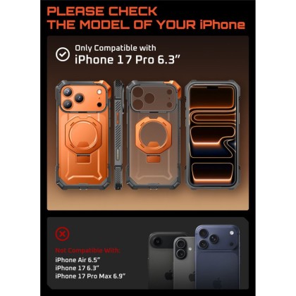 Удароустойчив кейс с MagSafe за  Iphone 17 Pro от Supcase UB GRIP MAG - CORAL