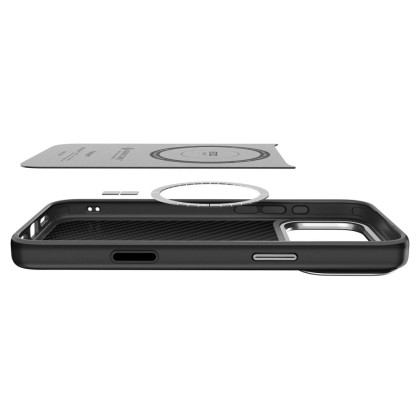SPIGEN ENZO ARAMID ”T” MAG MAGSAFE IPHONE 17 PRO MAX BLACK/SILVER