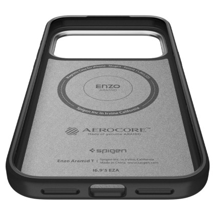 SPIGEN ENZO ARAMID ”T” MAG MAGSAFE IPHONE 17 PRO BLACK/SILVER