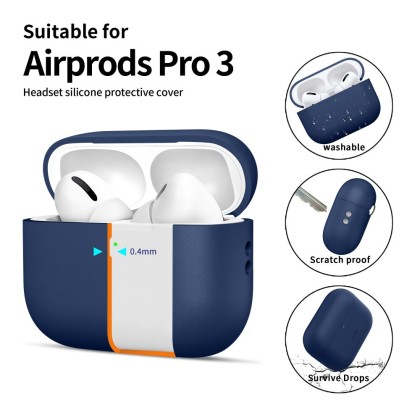Силиконов кейс за слушалки Apple AirPods Pro 3 от Tech-Protect Silicone - Navy Blue