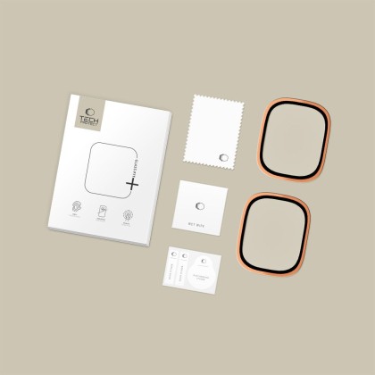 SZKŁO HARTOWANE TECH-PROTECT GLASS RING 2-PACK APPLE WATCH ULTRA 1 / 2 / 3 (49 MM) COSMIC ORANGE