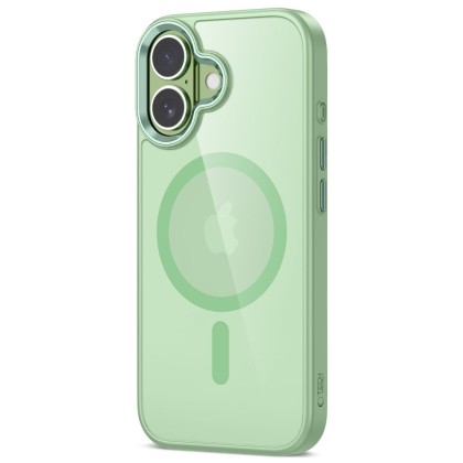 Твърд кейс с MagSafe пръстен за iPhone 17 от Tech-Protect MagMat - Sage / Clear