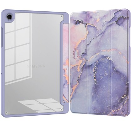 Хибриден калъф за Samsung Galaxy Tab A9+ / A11+ Plus 11.0 от Tech-Protect SC Pen Hybrid - Violet Marble