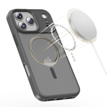 Твърд кейс с MagSafe пръстен за iPhone 17 Pro от Tech-Protect MagMat - Matte Crayon Grey