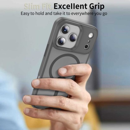 Твърд кейс с MagSafe пръстен за iPhone 17 Pro от Tech-Protect MagMat - Matte Crayon Grey