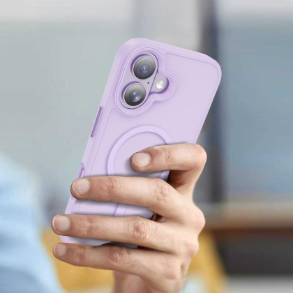 Твърд кейс с MagSafe пръстен за iPhone 17 от Tech-Protect MagMat - Matte Lavender