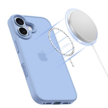 Твърд кейс за iPhone 17 от Tech-Protect MagMat - Matte Mist Blue