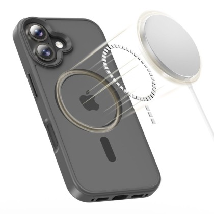 Твърд кейс с MagSafe пръстен за iPhone 17 от Tech-Protect MagMat - Matte Crayon Grey